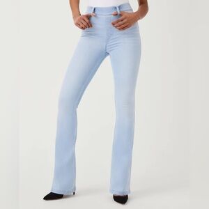Spanx light wash flare denim